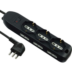 Electraline - multipresa da 9 posti 3 polivalenti 6 bivalenti schuko 10/16a &43 cavo da 2 metri con spina piccola 10a 61996