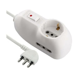 Multipresa con interruttore electraline 1 schuko e 2 bipasso bianco - 62033