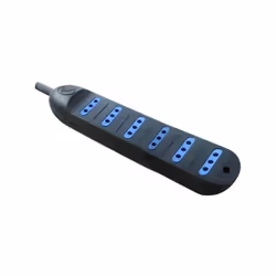 Multipresa 6 prese 10A con cavo 1,5mt. - Colore Nero