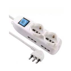 Electraline - Multipresa 6 posti 10/16a cavo da 3 metri bianco - 62049