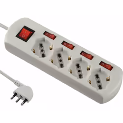 Prese 2P + T 10/16A bipasso schuko. Cavo mt.1,5 H05VV-F con spina 2P + T 16A. Con interruttore generale e interruttori di fun ...