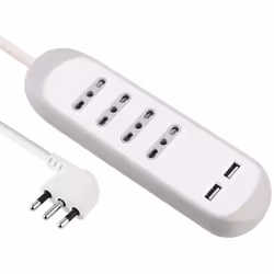 Ciabatta Multipresa con USB Colorata - Grigio Art.62061 Electraline Multipresa Ciabatta Colorata Grigio 4 + 2 USB Posti 62061 ...