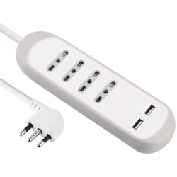 Electraline - Multipresa Ciabatta Colorata 4 + 2 usb Posti Grigio 62061