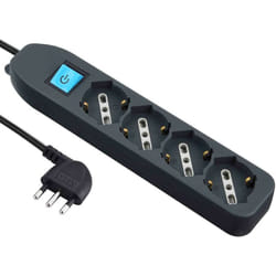 Electraline - Multipresa Nera 62073 con 4 Posti con Interruttore - Cavo 1,5mt