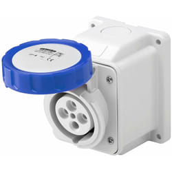 Presa Fissa Incasso 10 Gradi IP67 2P+T 16A 200-250V Blu Cablaggio a Vite