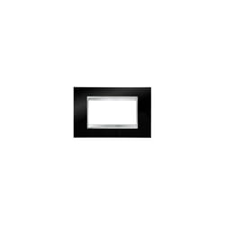 Gewiss - GW16204Tn Placca Lux in Tecnopolimero 4 Posti Nero Toner