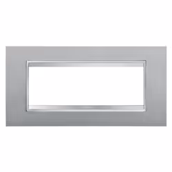 Placca LUX Gewiss Chorus, 6 moduli, colore titanio. Da applicare sul supporto 16806. Caratteristiche: Serie Gewiss Chorus Pla ...