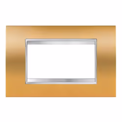 Placca LUX Gewiss Chorus, 4 moduli, colore oro. Da applicare sul supporto 16804. Caratteristiche: Serie Gewiss Chorus Placca  ...