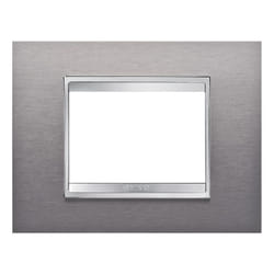 Gewiss - Chorus placca lux 3P inox spazzolato GW16203MI