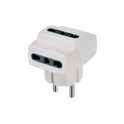 Adattatore multiplo SICURY 250 V; Bianco; Max 1500 W; Spina 2P+T 16 A combinata standard tedesco e francese; Tre Bpresa 2P+T ...