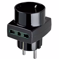 Vimar RI.00325N Adattatore multiplo SICURY 250 V~, nero - max 1500 W - spina 2P+T 16 A combinata standard tedesco e francese ...