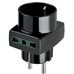 Vimar - RI.00325N Adattatore Multiplo sicury 250 v, Spina combinata de e fr, 2 Bpresa P17/11, 1 Presa 16A Standard it P30