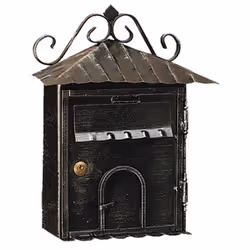 Cassetta Postale Alubox Rustica; Formato rivista; Dimensioni 36 x 29 x 9 cm; Realizzato in ferro battuto di colore Nero. Cass ...