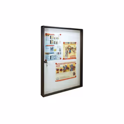 Art. BC5 cornice in alluminio . Serratura a cilindro. Con 2 chiavi. Fondo magnetico. Dimensioni mm 550x50x730h Finitura grigi ...