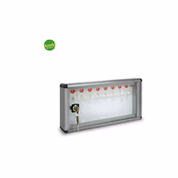 Bacheca portachiavi (adatta a contenere 8 chiavi) prodotta dal brand Alubox. Caratteristiche Cornice in alluminio argentato m ...