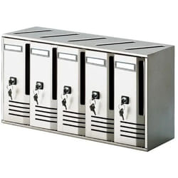 Alubox - casellario 5 cassette in alluminio argento