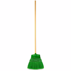 Scopa composta da filamenti in plastica di lunga durata e da un manico in legno , sostituisce le scope tradizionali in saggin ...