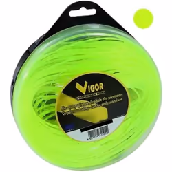 FILO DECESPUGLIATORE VIGOR TONDO IN NYLON GIALLO MT. 60 D.MM. 3 FILO DECESPUGLIATORI VIGOR IN NYLON GIALLO FLUORESCENTE PROFE ...