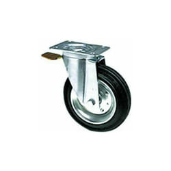 Blinky - Ruote Gommate Base Girevole Con Freno 80X24Mm