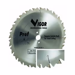 Codice: 8011779245884 Marca: VIGOR-BLINKY. Vigor Lame Circolari Legno 40 Denti Widia F30 Mm.500