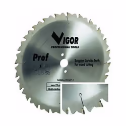 Codice: 8011779246188 Marca: VIGOR-BLINKY. Vigor Lame Circolari Legno 36 Denti Widia F30 Mm.450