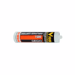 SILICONE VIGOR Refrattario - Mastice Professionale 1500gr - MODULO ELASTICO ELEVATO - Ideale per sigillare Caminetti, stufe ...