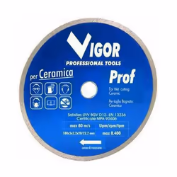 Codice: 8011779267114 Marca: VIGOR-BLINKY. Vigor Dischi Diamantati Corona Continua Ramica Per Best-Quality Mm. 180X22