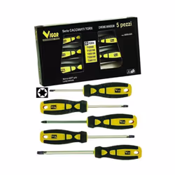 Codice: 8011779301467 Marca: VIGOR-BLINKY. Serie Cacciaviti Vigor Crv Torx Pezzi 5