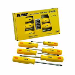 Serie Cacciaviti Blinky Crv - Impugnatura Ergonomica - Lama Cromo-Vanadio Lucida - Conformità Iso-2380/8764 - 3 Taglio 4X75 5 ...
