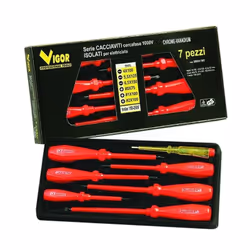 Codice: 8011779301573 Marca: VIGOR-BLINKY. Serie Cacciaviti Vigor Crv Taglio-Croce Isolati Pezzi 7