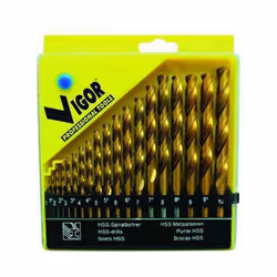 Codice: 8011779318021 Marca: VIGOR-BLINKY. Vigor Serie Punte Hss Titanium Pz. 19 Mm. 1-10
