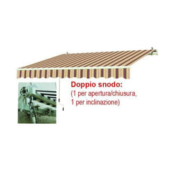 Vigor Blinky Tende Da Sole a Sbraccio Telo Bianco e Rosso 295x200 cm per Esterni Perfette per Giardini e Terrazzi