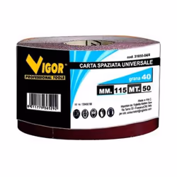 Codice: 8011779365339 Marca: VIGOR-BLINKY. Carta Spaziata Universali Vigor mm.115 Mt.50 Gr. 120