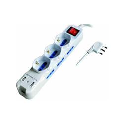 Vigor - Multiprese 11 Prese con Interruttore Schuko+Bipasso+Usb Spina 16A
