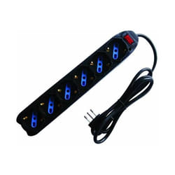 Blinky - Multipresa 6 Prese con Interruttore Schuko/Bipasso 90° Nero 10A