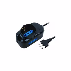 Presa multipla professionale in materiale termoplastico di colore nero: 2 prese bipasso a 2 poli più terra 10 A e 16 A; 1 pre ...