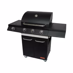 Barbecue a gas Canada con 3 fuochi e fornello laterale, 124x54x110 cm - Sandrigarden.Barbecue a gas con potenza 12,8 kW dotat ...