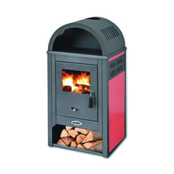 Prity - Stufa Acciaio Vienna s Fianchi Ceramica Rosso