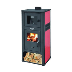 Stufa Acciaio Roma S con Forno Rosso