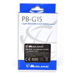Midland - PB-G15 Batteria Ricaricabile, Li-Ion, 1600mAh, Nero