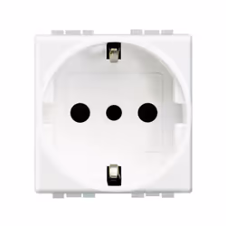 Presa P30 2P+T 16A 250Vac Bticino N4140 Presa P30 2P+T 16A 250 Vac con contatti laterali e centrale di terra - per spine stan ...