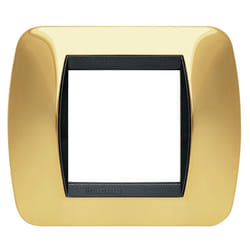 Living International placca 2 moduli oro lucido L4802OR - Bticino