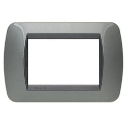 Living International placca 3 moduli acciaio scuro L4803AC - Bticino