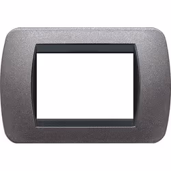 bticino Placca 3 posti grafite, Grafite, Ogni marca, 119 mm, 80 mm, 1 pz
