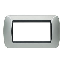 Living International placca 4 moduli alluminio L4804AL - Bticino