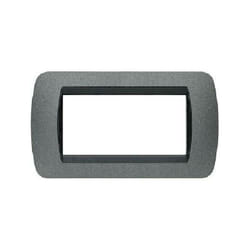 Livinglight placca 4 moduli colore grafite cornice nera l4804gf - Bticino