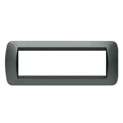 Living International placca 7 moduli acciaio scuro L4807AC - Bticino