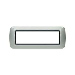 Living international placca 7 moduli colore alluminio l4807al - Bticino