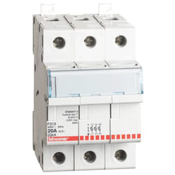 Porta fusibile Bticino 3P 20A 3 moduli 8,5x31,5mm F313