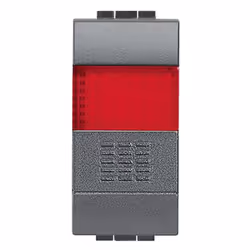 Pulsante 1P Bticino LivingLight con portalampada rosso, 1 modulo colore grigio antracite. Caratteristiche: Serie Bticino Livi ...